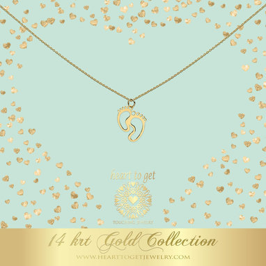 Heart to get NG09BFE18 Necklace babyfeet 14 krt gold