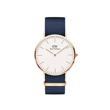 Daniel Wellington DW00100275 Classic Man 40 mm Bayswater White rosegold horloge
