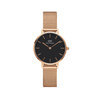 Daniel Wellington DW00100217 Classic Petite 28 mm Mesh Melrose Black rosegold horloge 1