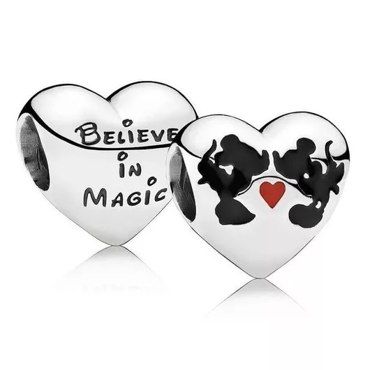 Pandora Disney 791443ENMX Bedel Mickey en Minnie Kiss zilver