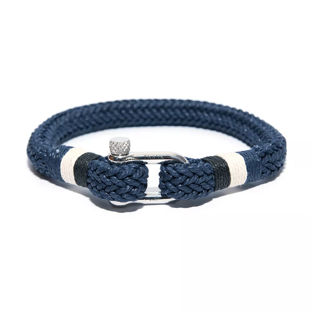 Frank 1967 7FB-0144 Armband Nautical Rope katoen/staal donkerblauw