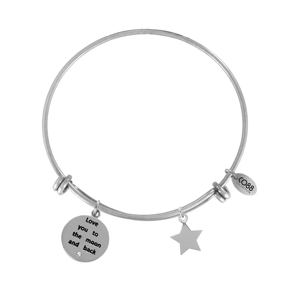 CO88 Armband 'Love You-Ster' staal/zilverkleurig, all-size 8CB-11014