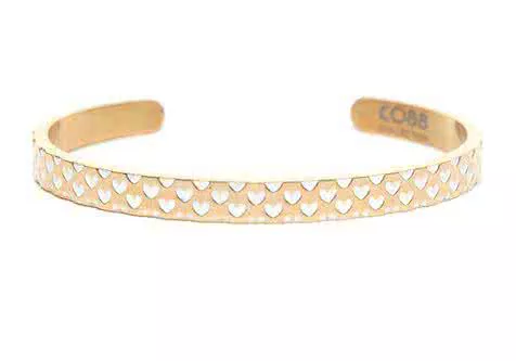 CO88 Collection 8CB-90100 - Stalen bangle armband - hart patroon - one-size - goudkleurig