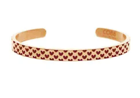 CO88 Collection 8CB-90101 - Stalen bangle armband - hart patroon - one-size - rosékleurig
