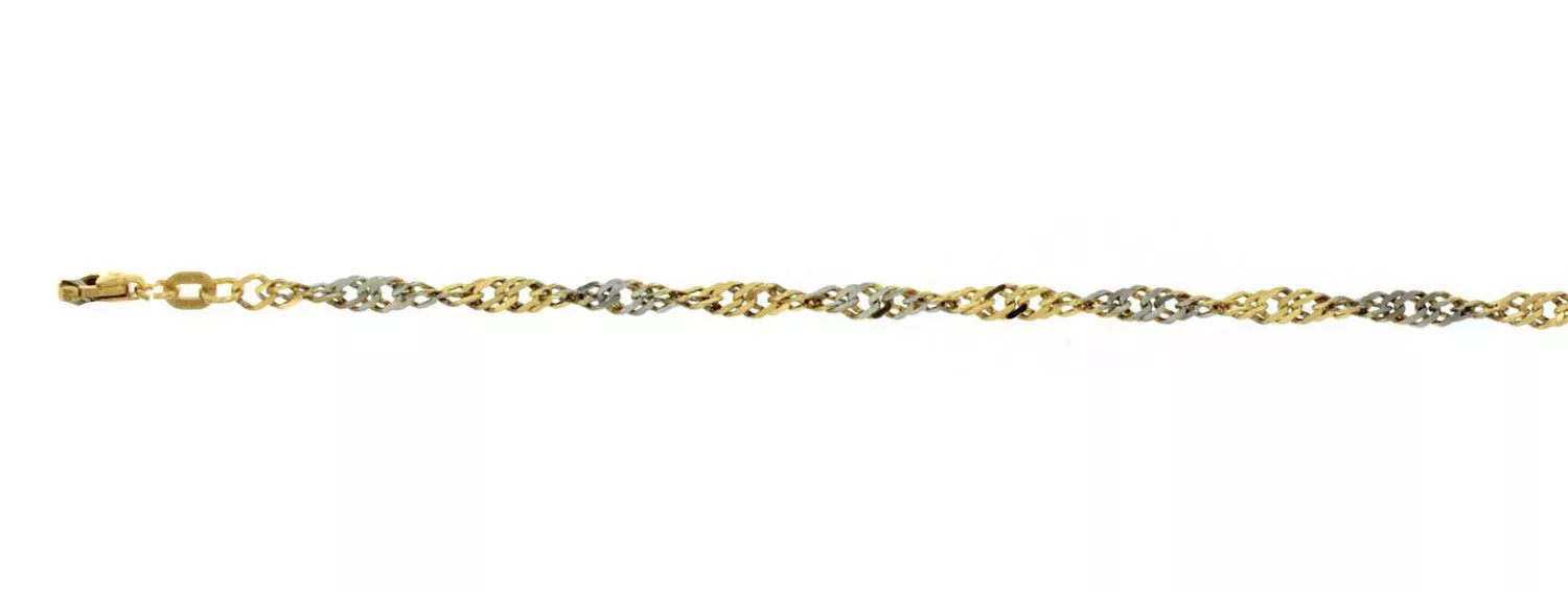 Gold Collection 204.5001.19 Armband Fantasieschakel geel-en witgoud 2,4 mm 19 cm