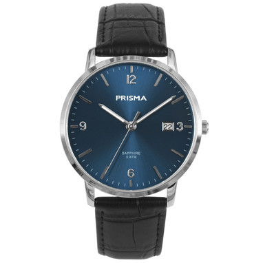 prisma-p1645-heren-horloge-edelstaal-blauw-l