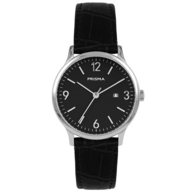 prisma-p1635-dames-horloge-edelstaal-zwart