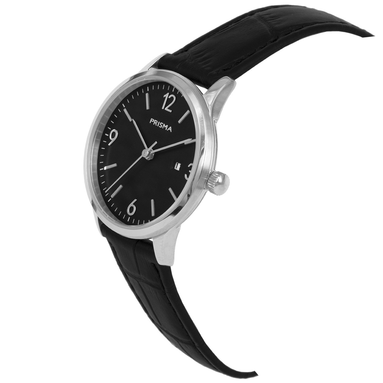 prisma-p1635-dames-horloge-edelstaal-zwart-schuin