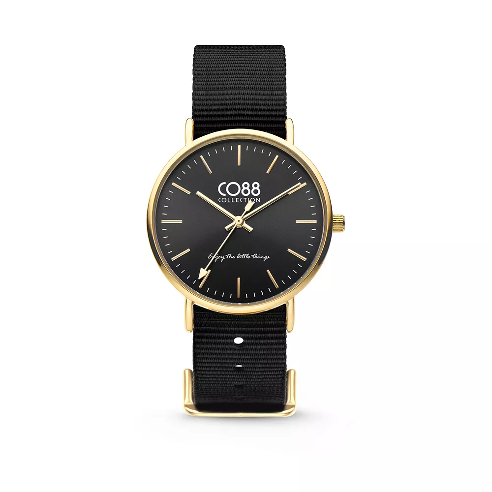 CO88 Horloge staal/nylon 36 mm goud/zwart 8CW-10019