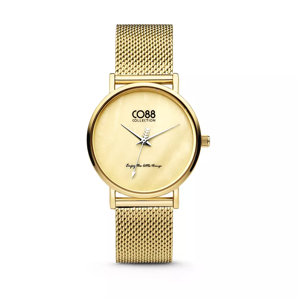 CO88 Collection 8CW-10050 - Horloge - mesh - goudkleurig - ø 32 mm