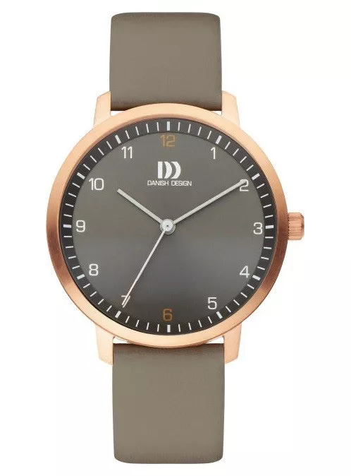 Danish Design horloge staal/leder roskleurig/grijs IQ18Q1182