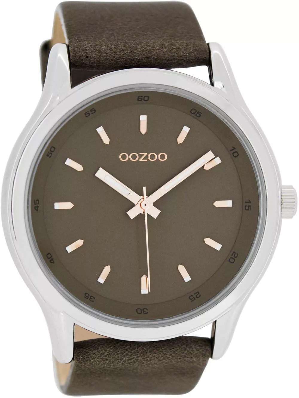 OOZOO Horloge Timepieces Collection 50 mm donkerbruin  C7433