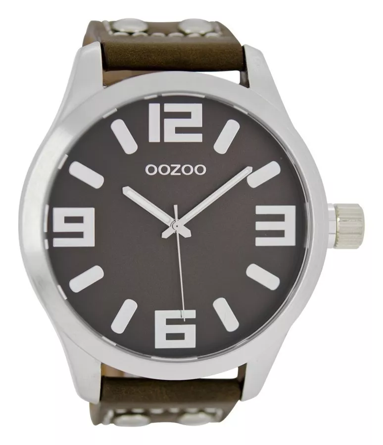 OOZOO C1014 Horloge Timepieces staal-leder bruin 51 mm