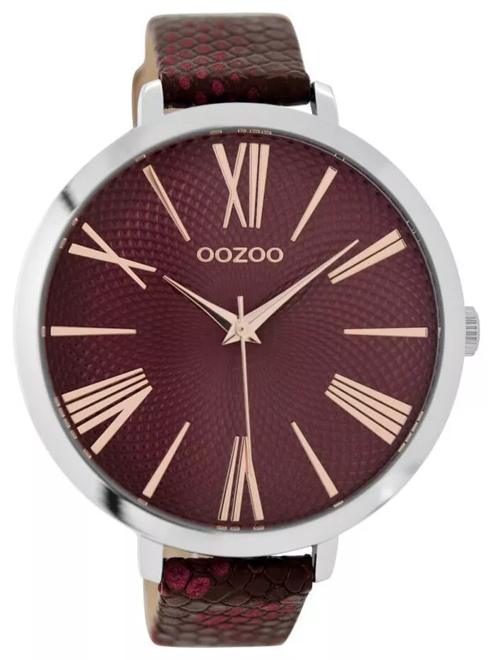 OOZOO Horloge Timepieces Bordeaux croco 48 mm C9171