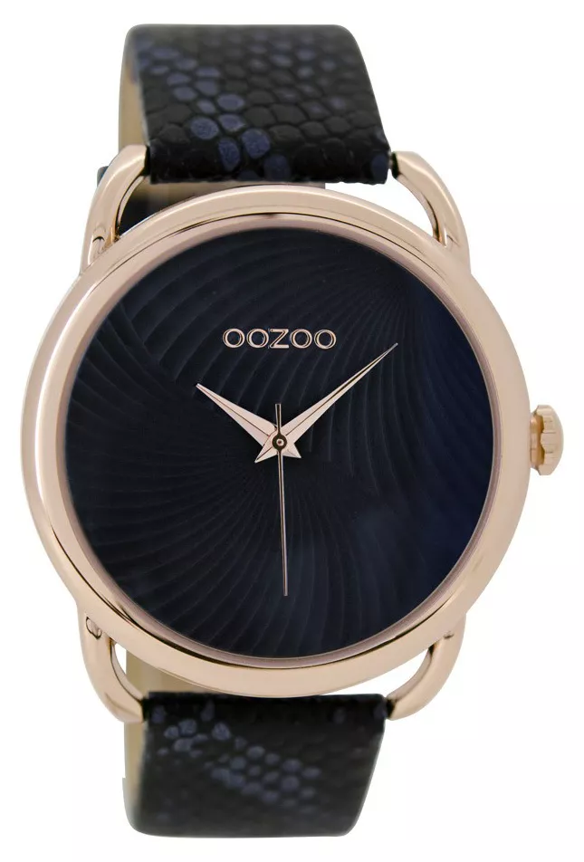 OOZOO Horloge Timepieces black croco 42 mm C9164