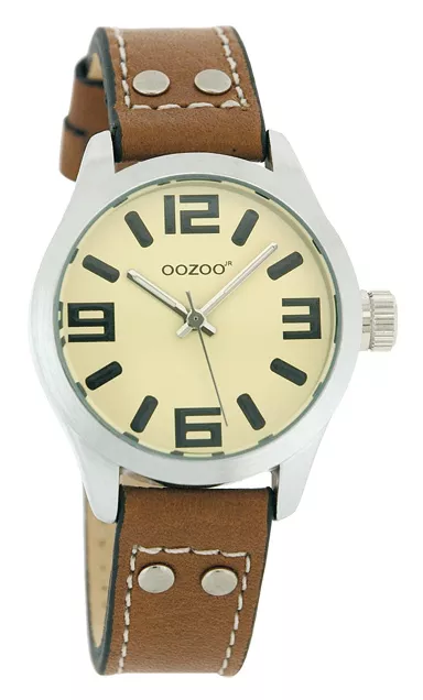 OOZOO Horloge Junior 34 mm creme/zwart JR157