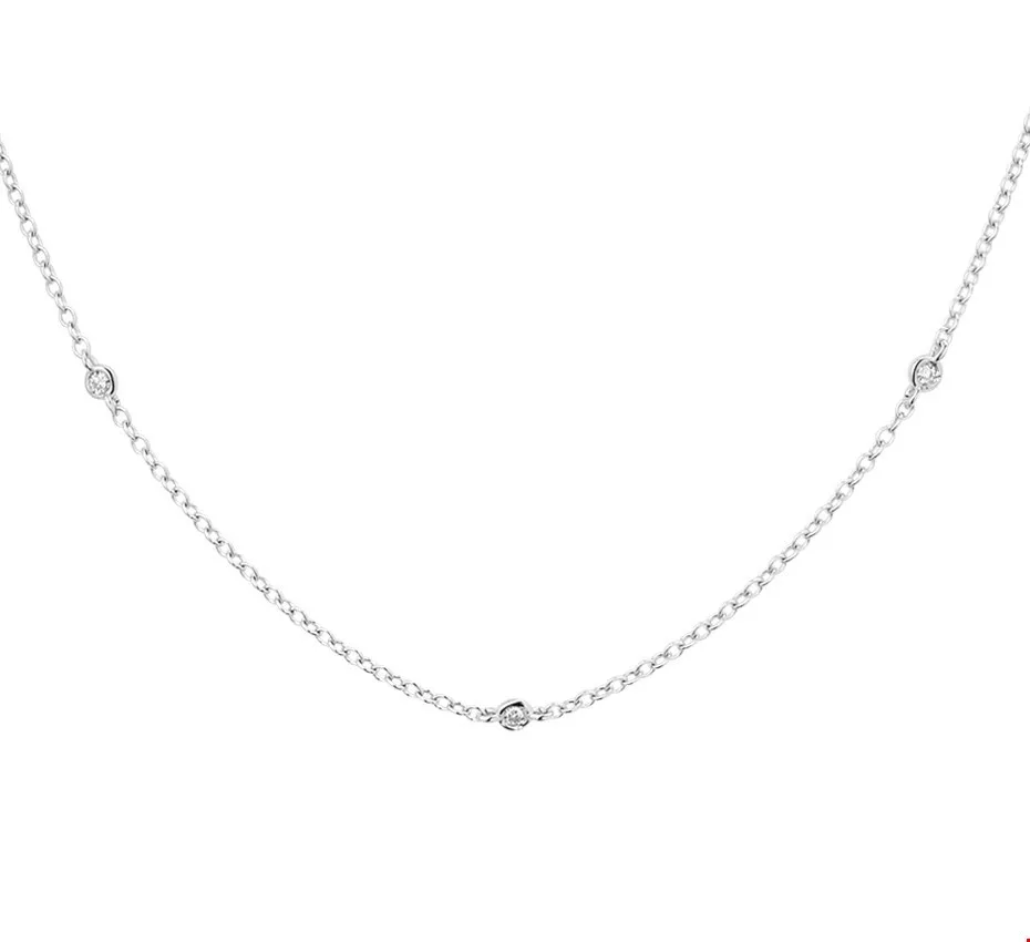Huiscollectie 4104438 Collier Witgoud Diamant 0.13ct H SI 1,4 mm 41-43-45 cm