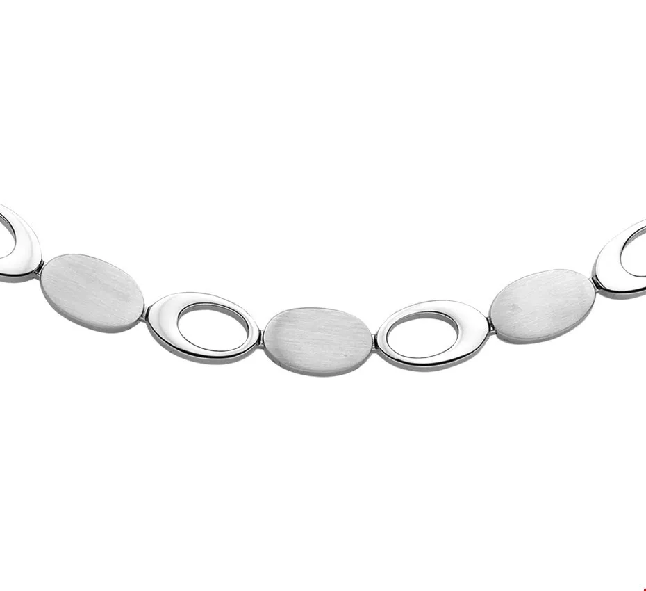 Huiscollectie 6503366 Collier Staal Poli/mat 8 mm 42 + 3 cm