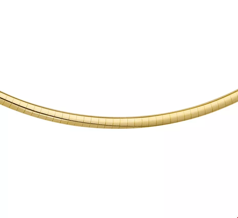 Zilgold Collier goud met zilveren kern Omega Bol 3,0 mm 45 cm