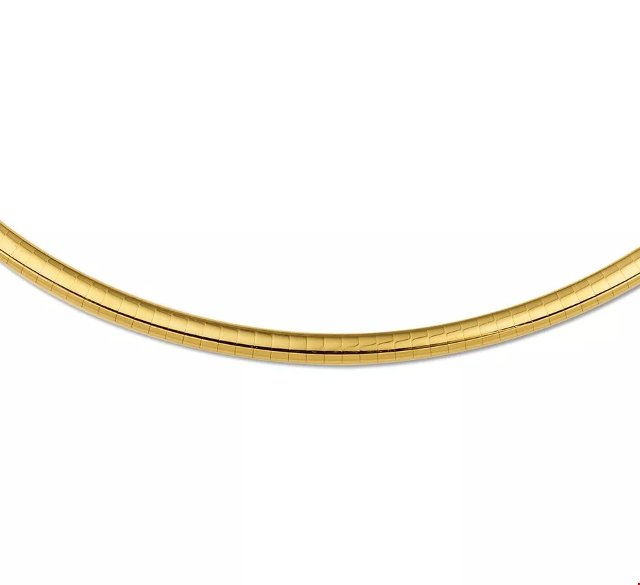 Zilgold Collier goud met zilveren kern Omega Bol 4,0 mm