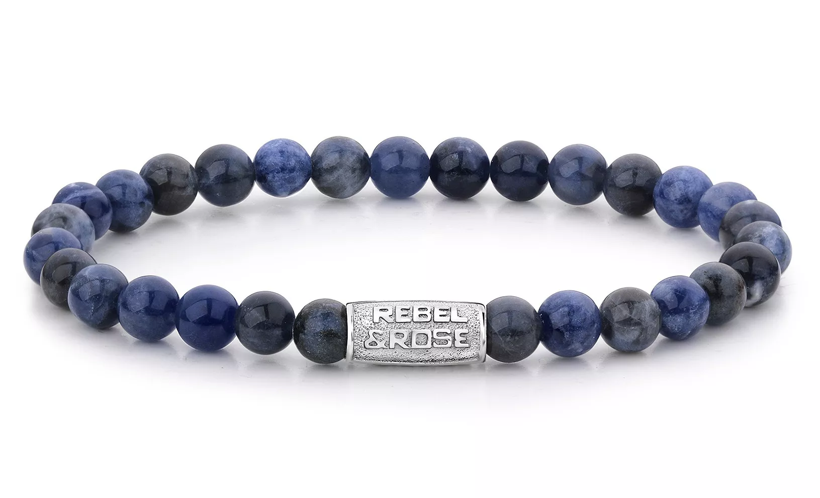 Rebel and Rose RR-60012-S Rekarmband Beads Midnight Blue zilverkleurig-blauw 6 mm