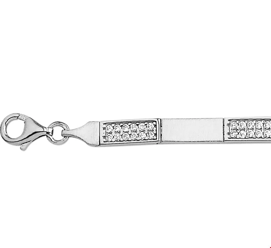 Huiscollectie Armband Zilver Zirkonia Poli/mat 5,5 mm 18,5 cm