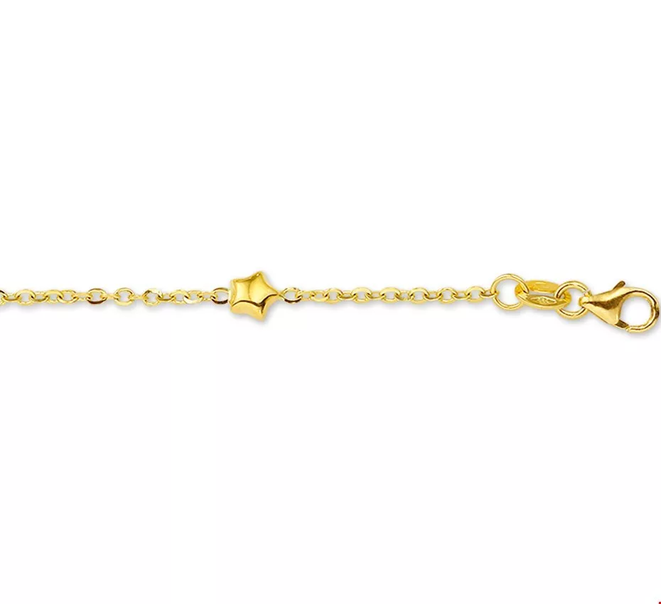 Huiscollectie Armband Goud Ster 4,5 mm 9 - 11 cm
