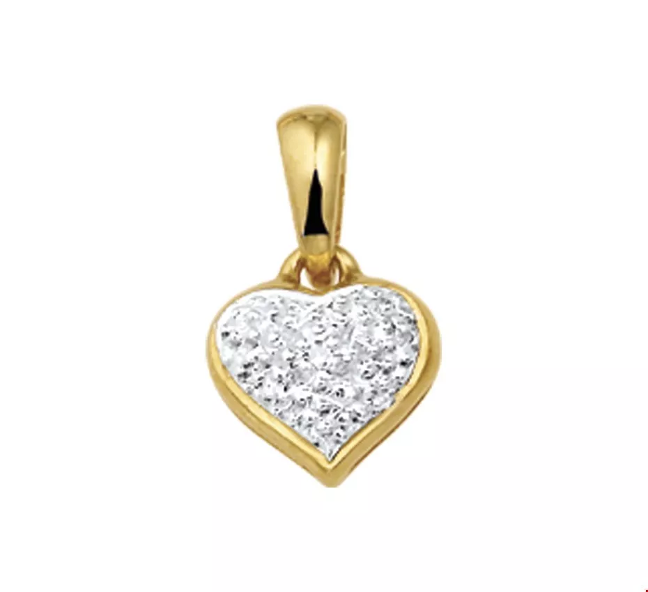 Huiscollectie Hanger Geelgoud Hart Diamant 0.005ct H VSI