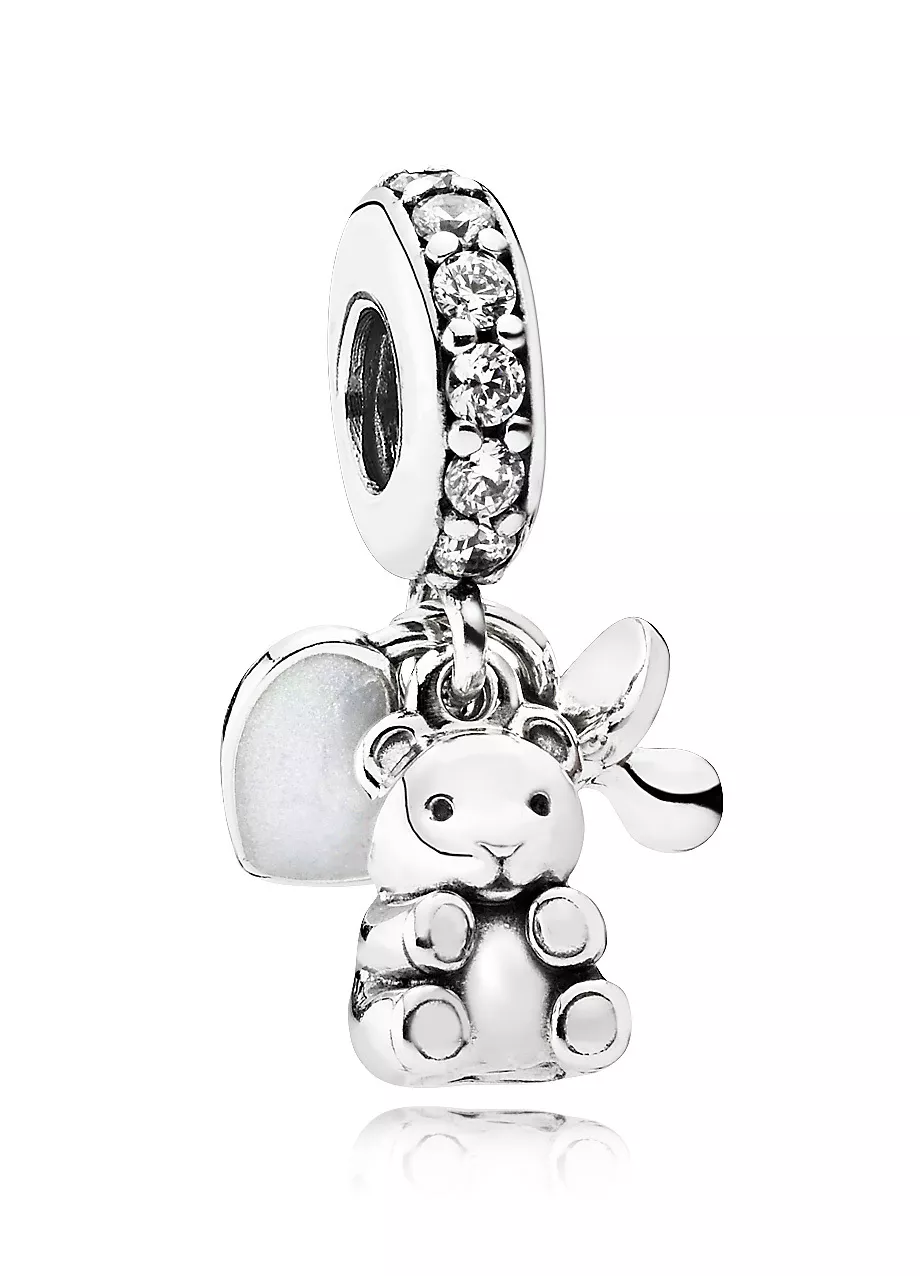 Pandora 792100CZ Hangbedel Teddybeer zilver