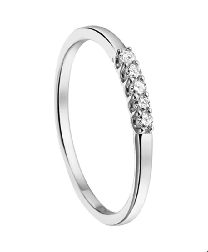 Huiscollectie Ring Diamant 0.10ct H SI Witgoud