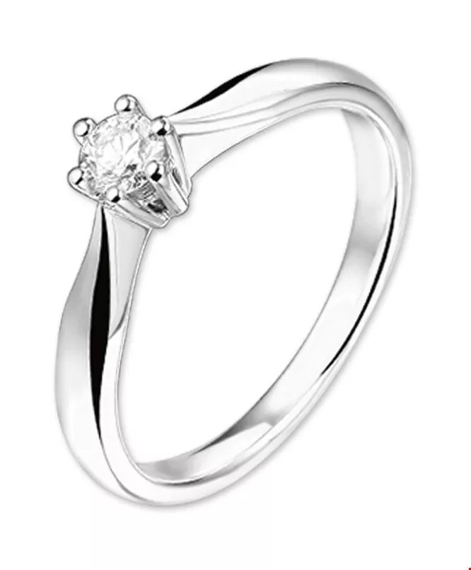 Huiscollectie Ring Diamant 0.20ct H SI Witgoud