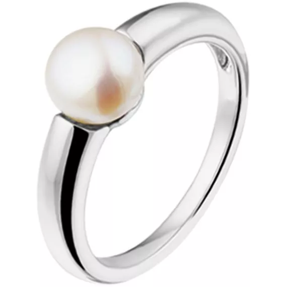 Ring Parel zilver-zoetwaterparel wit 7 mm