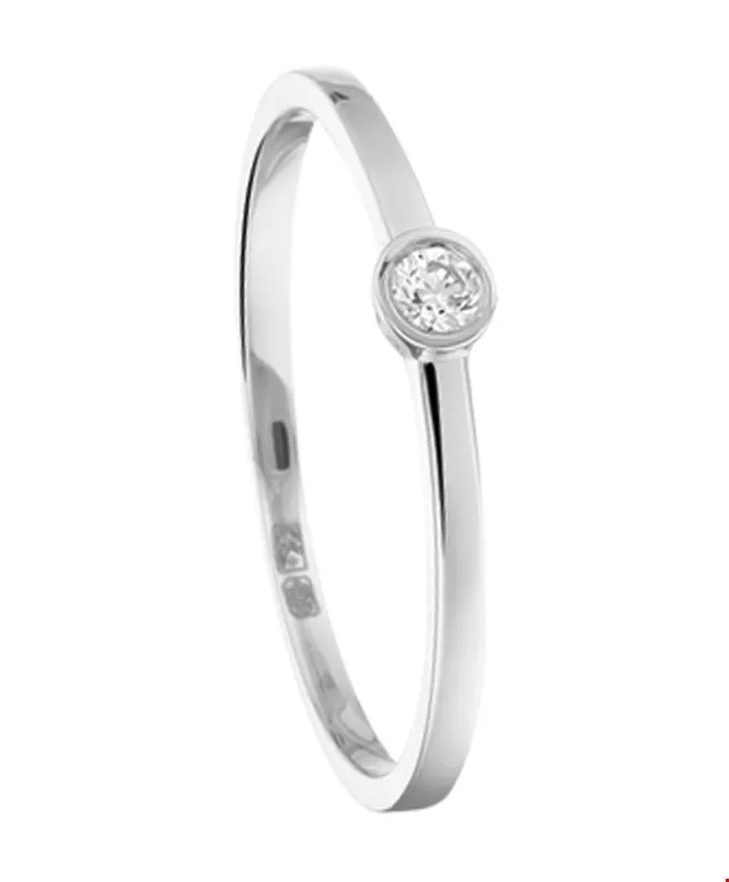 Huiscollectie Ring Diamant 0.06ct H SI Witgoud