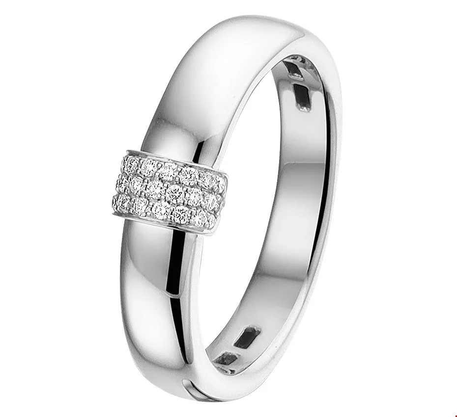 Huiscollectie Ring Diamant 0.09ct H SI Witgoud