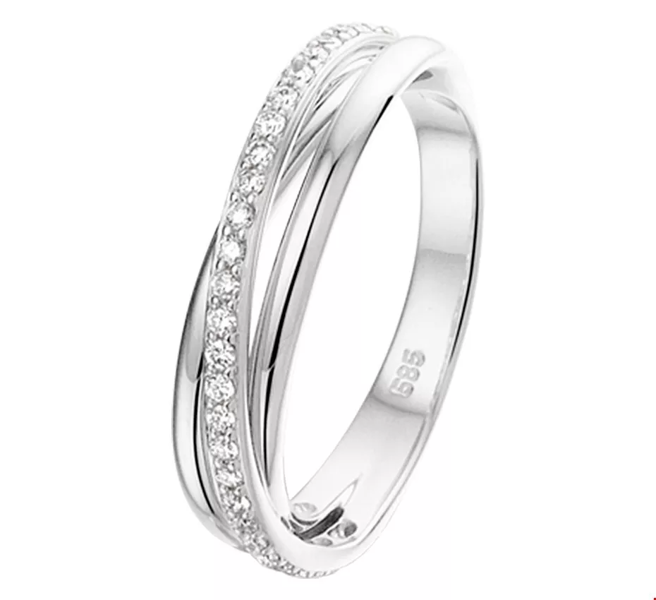 Huiscollectie Ring Diamant 0.22ct H SI Witgoud