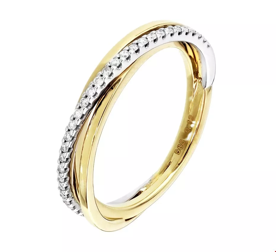 Huiscollectie Ring Diamant 0.12ct H SI Bicolor Goud