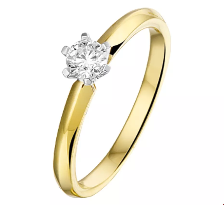 Huiscollectie Ring Diamant 0.25ct H SI Bicolor Goud
