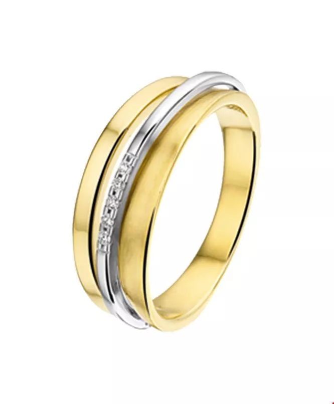 Huiscollectie Ring Diamant 0.03ct H SI Bicolor Goud