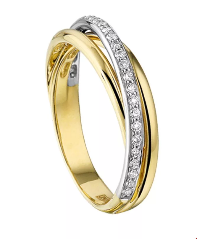 Huiscollectie Ring Diamant 0.22ct H SI Bicolor Goud