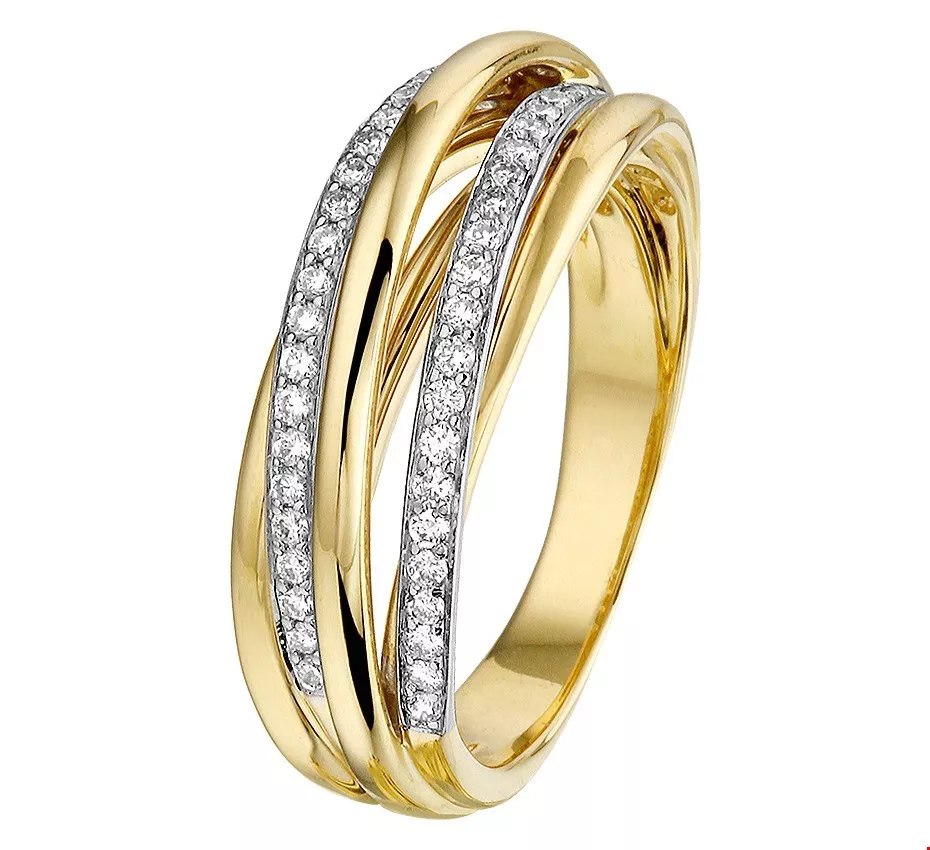 Huiscollectie Ring Diamant 0.32ct H SI Bicolor Goud