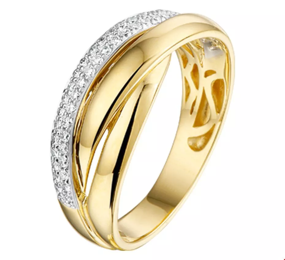 Huiscollectie Ring Diamant 0.21ct H SI Bicolor Goud