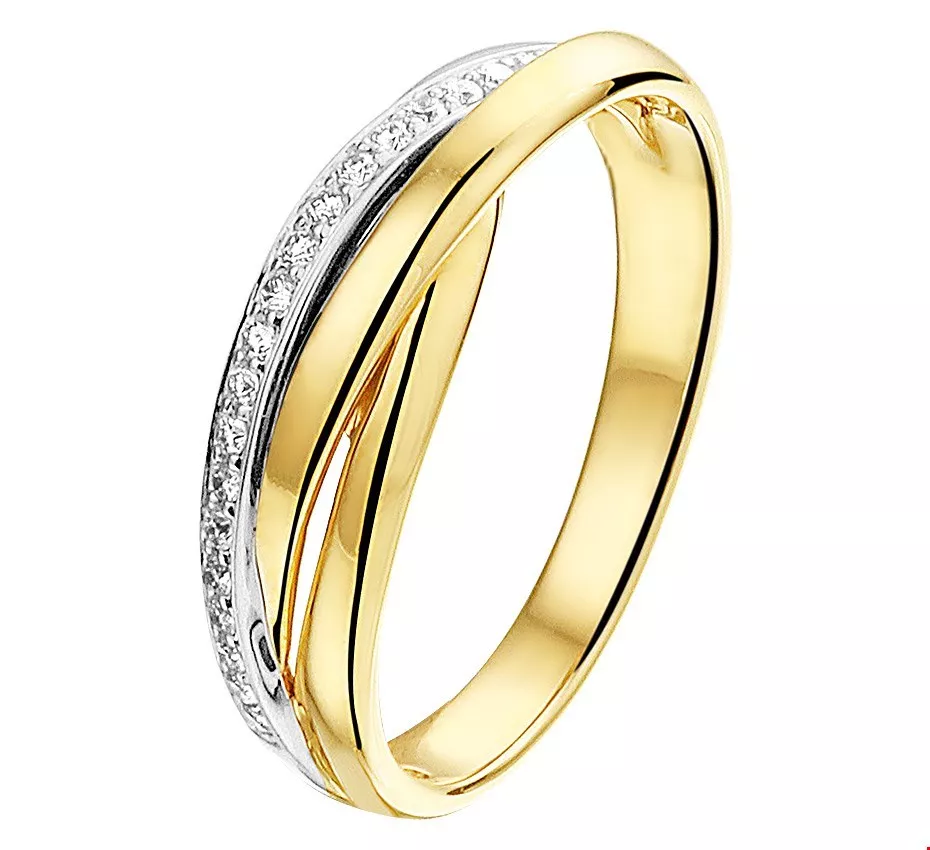 Huiscollectie Ring Diamant 0.13ct H SI Bicolor Goud