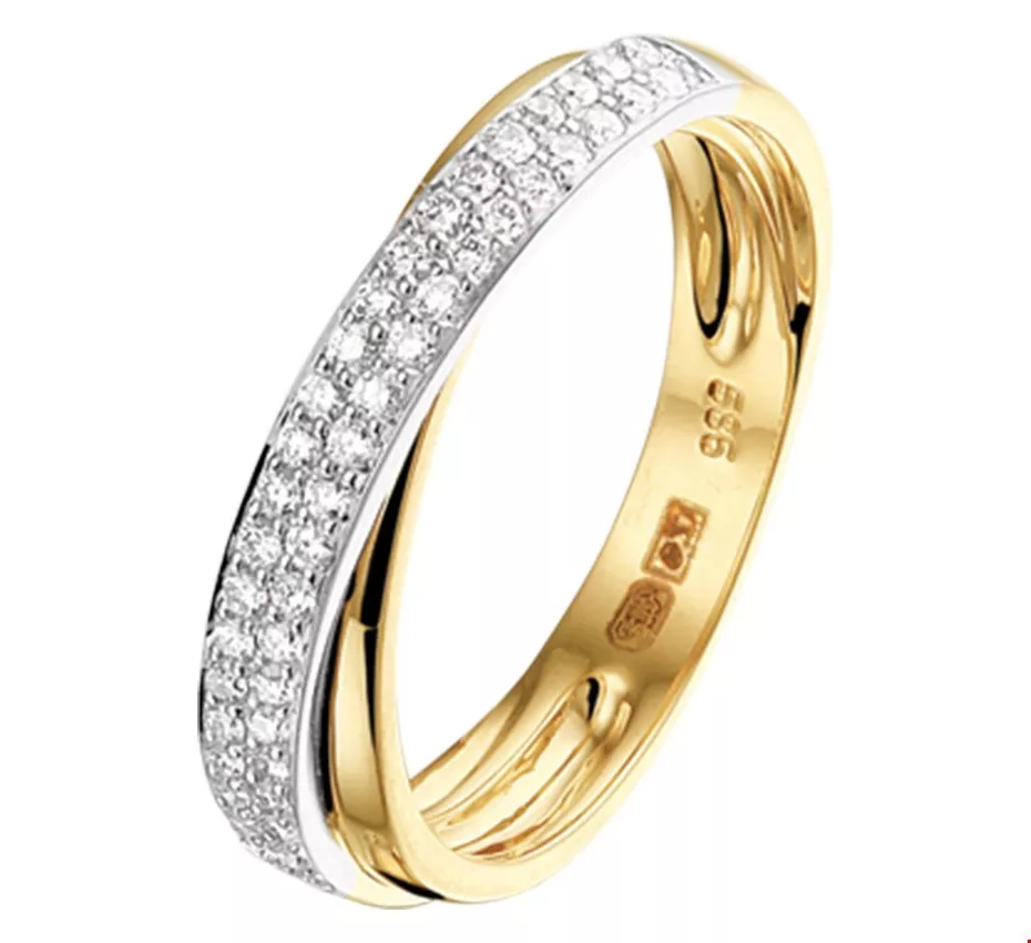 Huiscollectie Ring Diamant 0.29ct H SI Bicolor Goud