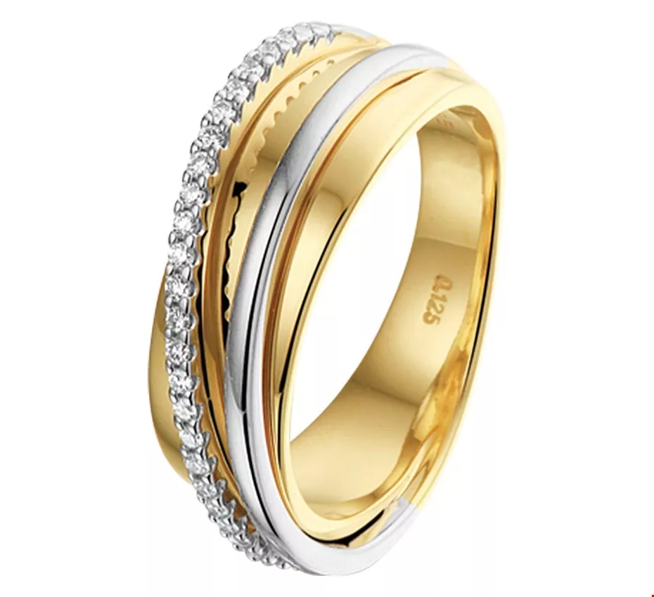 Huiscollectie Ring Diamant 0.125ct H SI Bicolor Goud