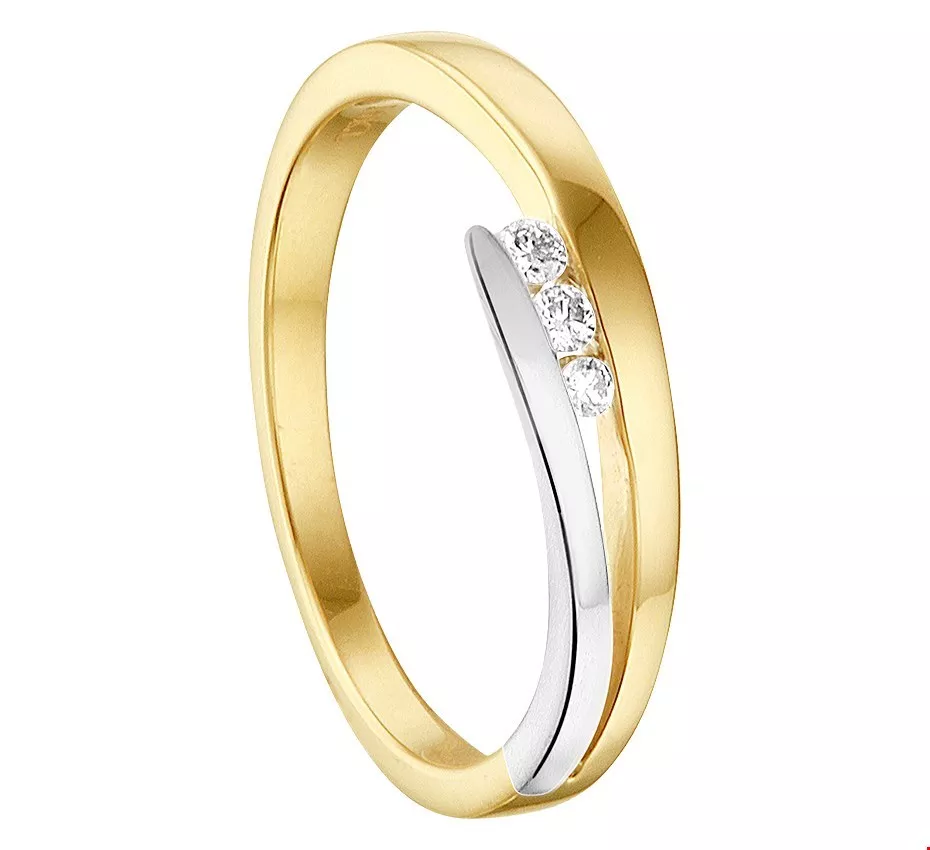 Huiscollectie Ring Diamant 0.06 Ct. Bicolor Goud