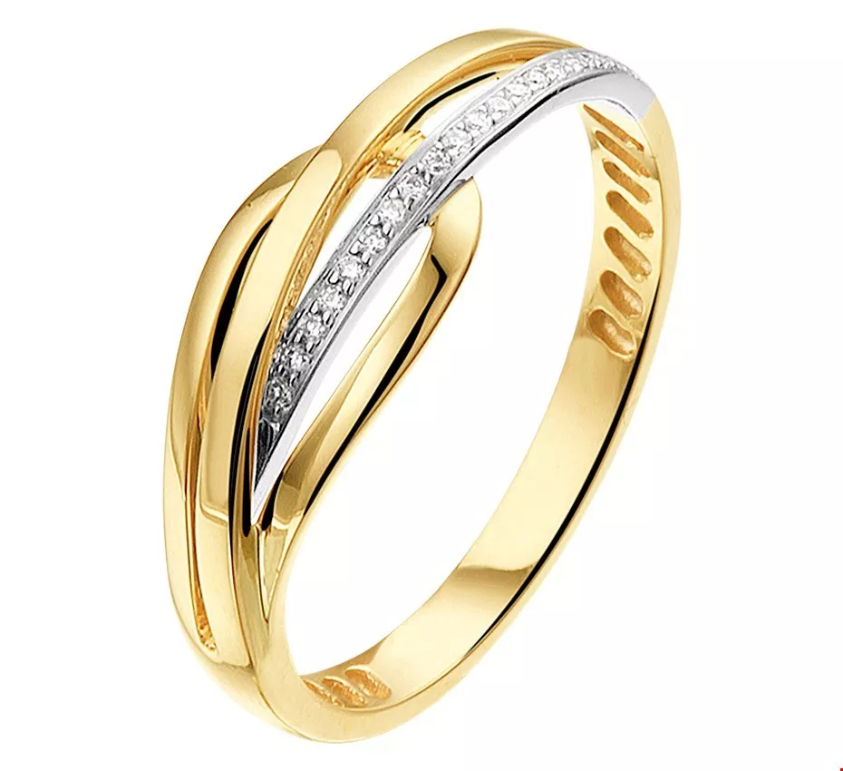 Huiscollectie Ring Diamant 0.05ct H SI Bicolor Goud