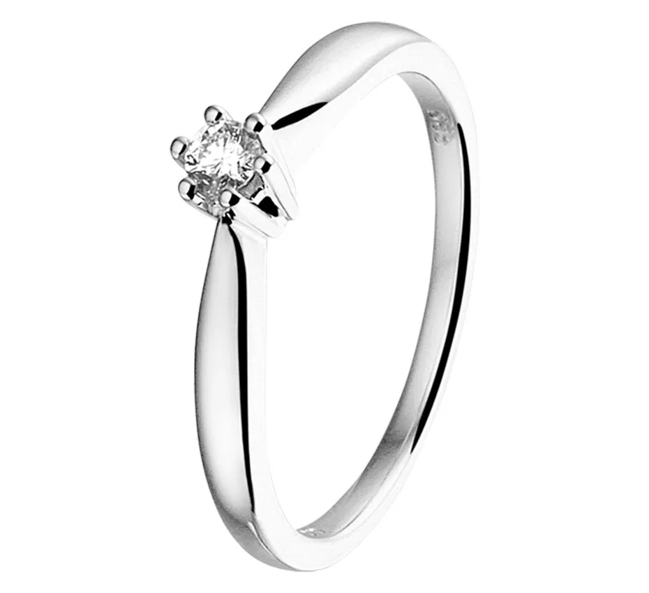 Huiscollectie Ring Diamant 0.08ct H SI Witgoud