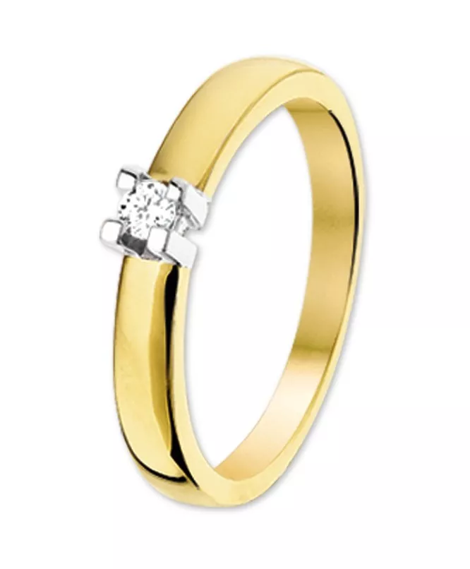 Huiscollectie Ring Diamant 0.10ct H SI Bicolor Goud