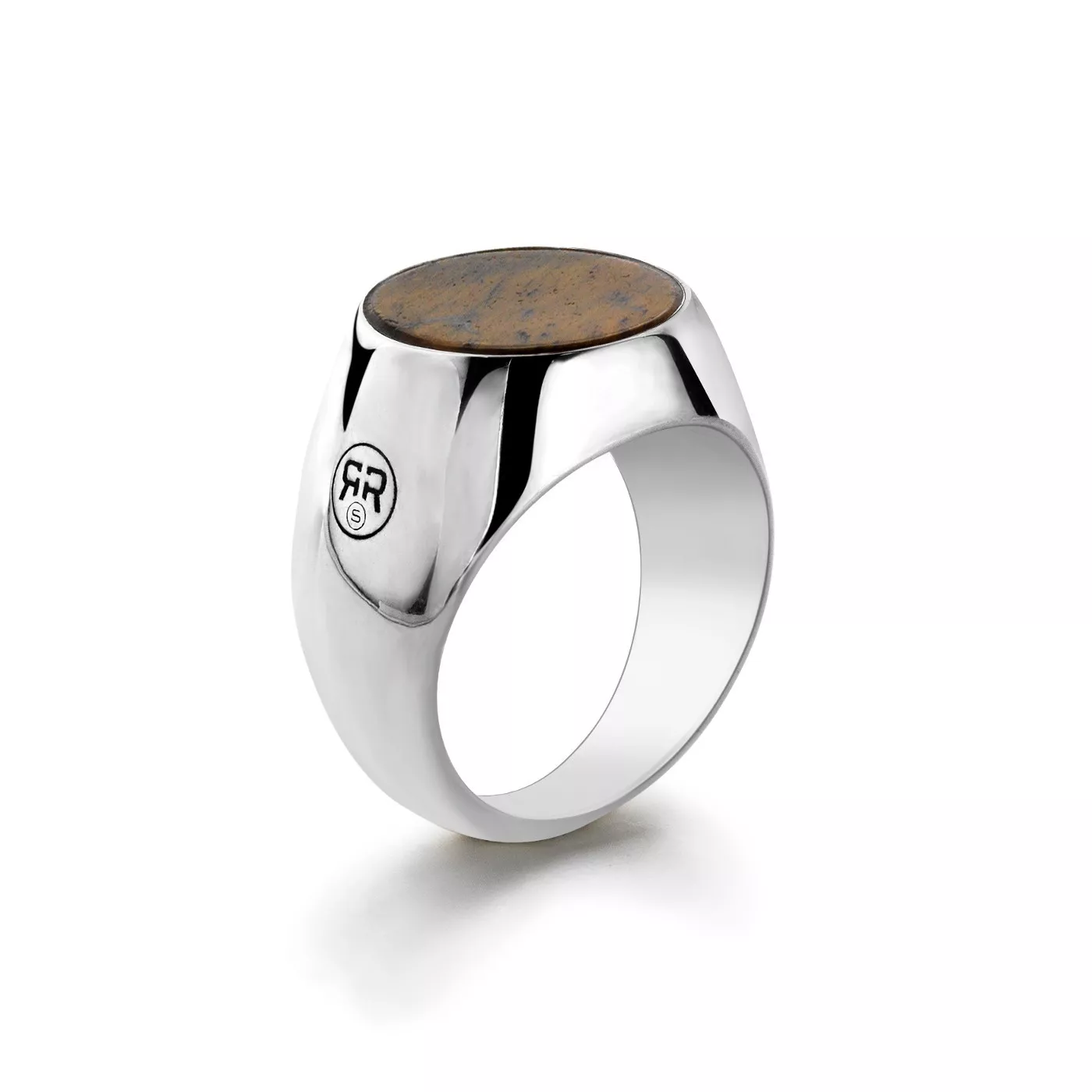 Rebel and Rose RR-RG0003-S Ring Round Lapis zilver-bruin