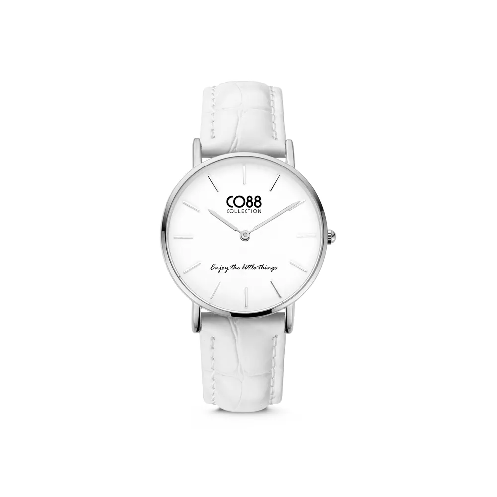 CO88 Collection Watches 8CW 10079 Horloge - Leren Band - Ø 32 mm - Zilverkleurig